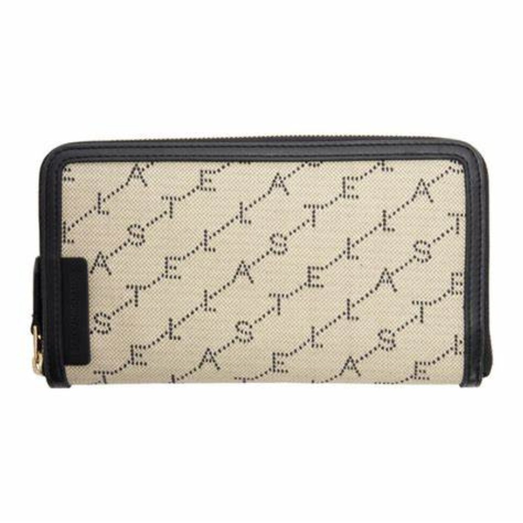 $465 Stella Mccartney Monogram Zip Around Wallet Color: Sand Italy